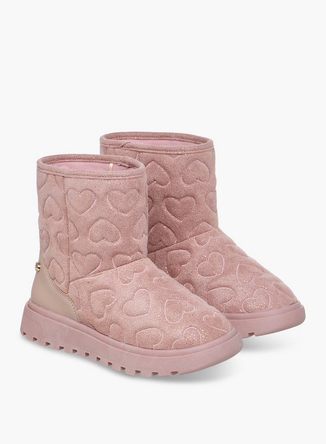 سيليست بوت للكاحل بناتي بنقش قلب سهل الارتداء - Image 3