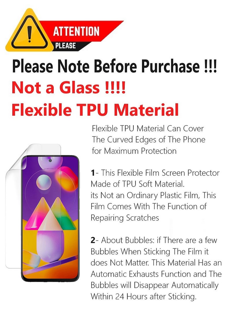Unipha Flexible TPU Screen Protector Designed For Samsung Galaxy M31s Clear HD Self Healing Unbreakable Film - Image 2
