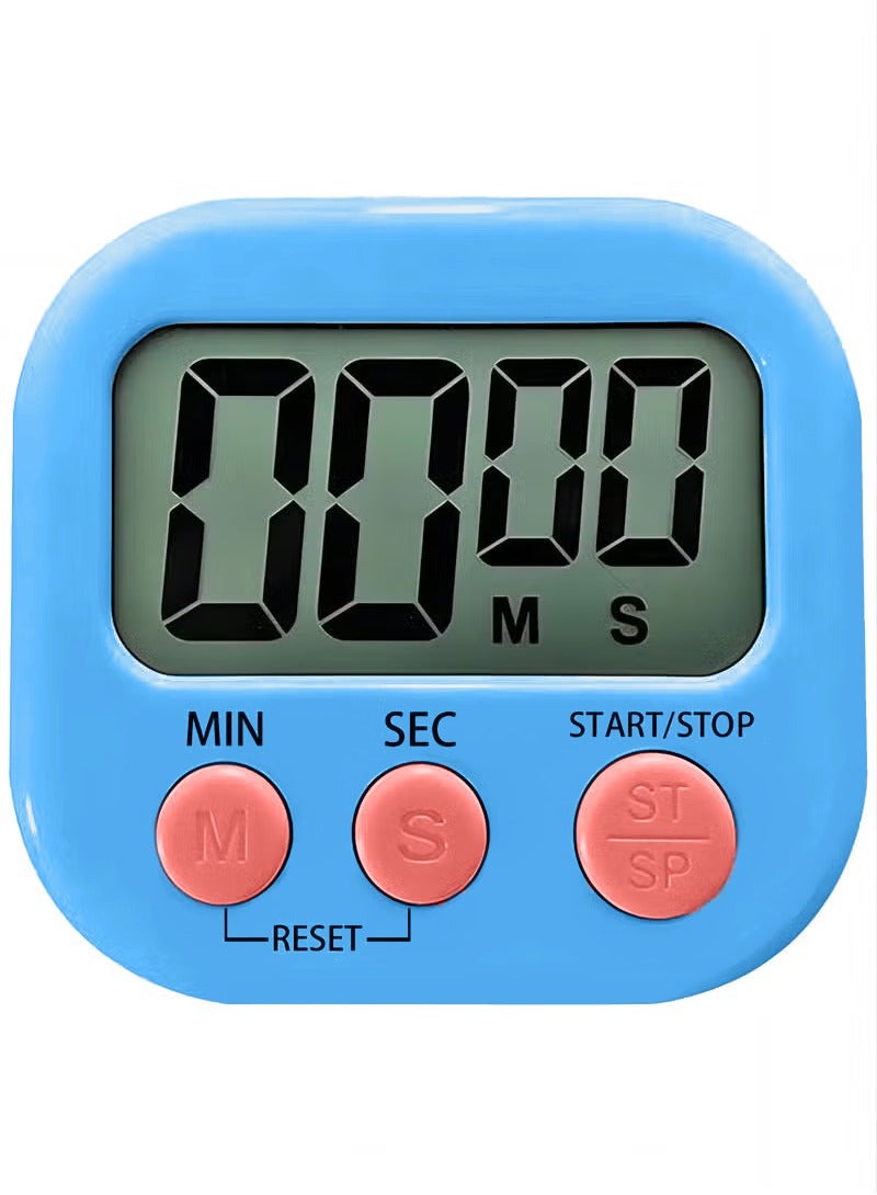 Kitchen cooking timer, large numbers, loud alarm, magnetic stand, baking cooking timer, blue - Image 1