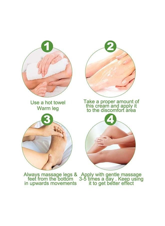 SOUTH MOON - Varicose Veins Cream to Relieve Phlebitis Angiitis, Strengthen Capillary Health, Relieve Swelling Pain and Fatigue, Minimize Varicose Vein and Spider Vein Leg Care Massage Cream 30g - Image 1