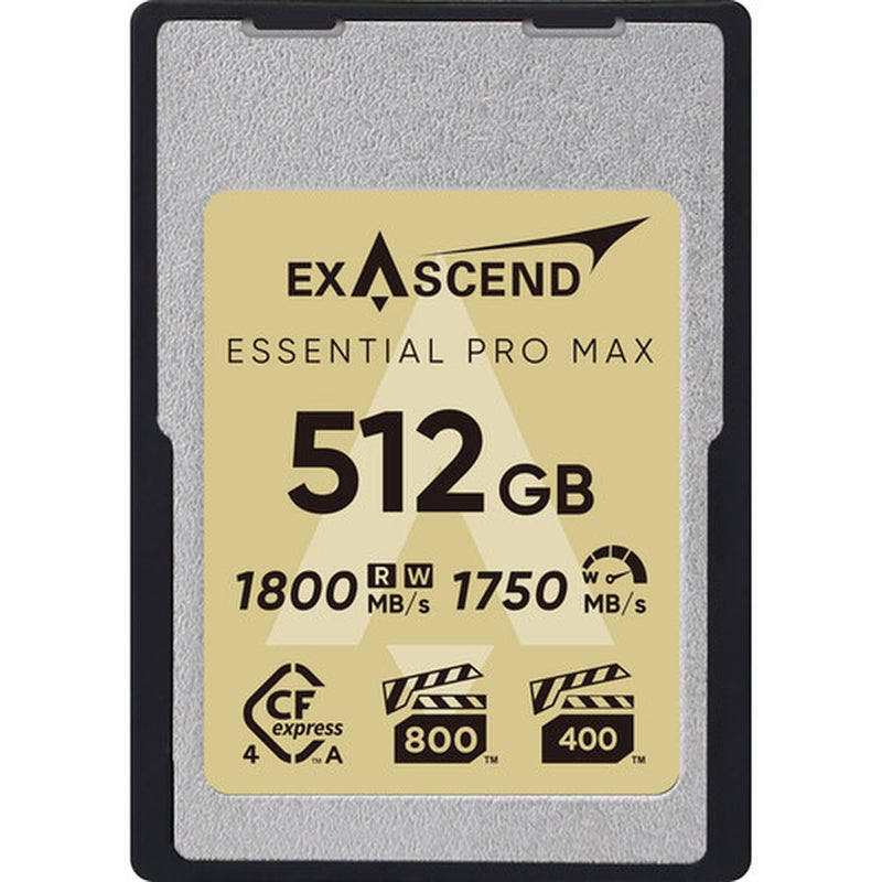 Exascend 512GB Essential Pro Max CFexpress 4.0 Type A Memory Card(Read:1750MB/S, Write:1750MB/S)