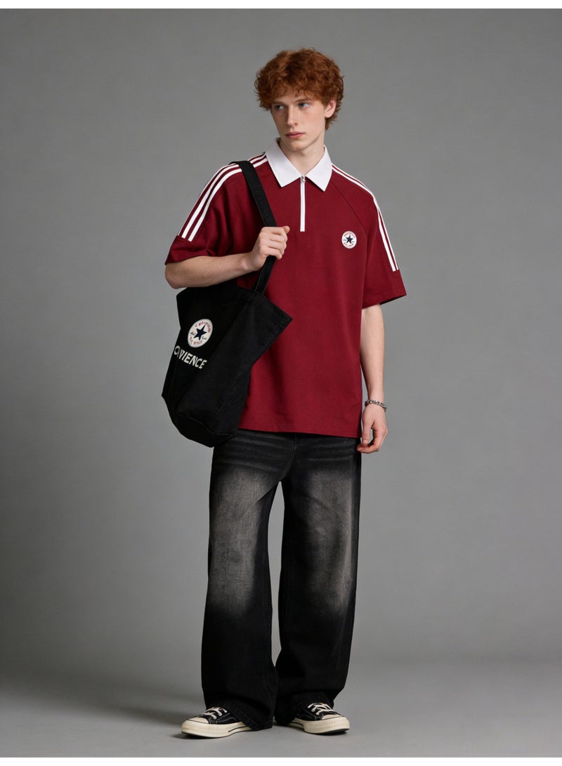 كونفرس CONVERSE الكلاسيكية سحب البولو تصميم الشعور أكاديمية الرياح القمصان القصيرة - Image 5