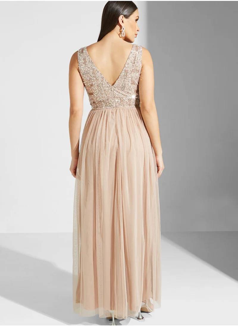 Namshi x Hadia Ghaleb Shimmer & Tulle Dress