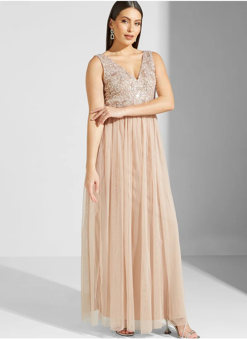 Namshi x Hadia Ghaleb Shimmer & Tulle Dress