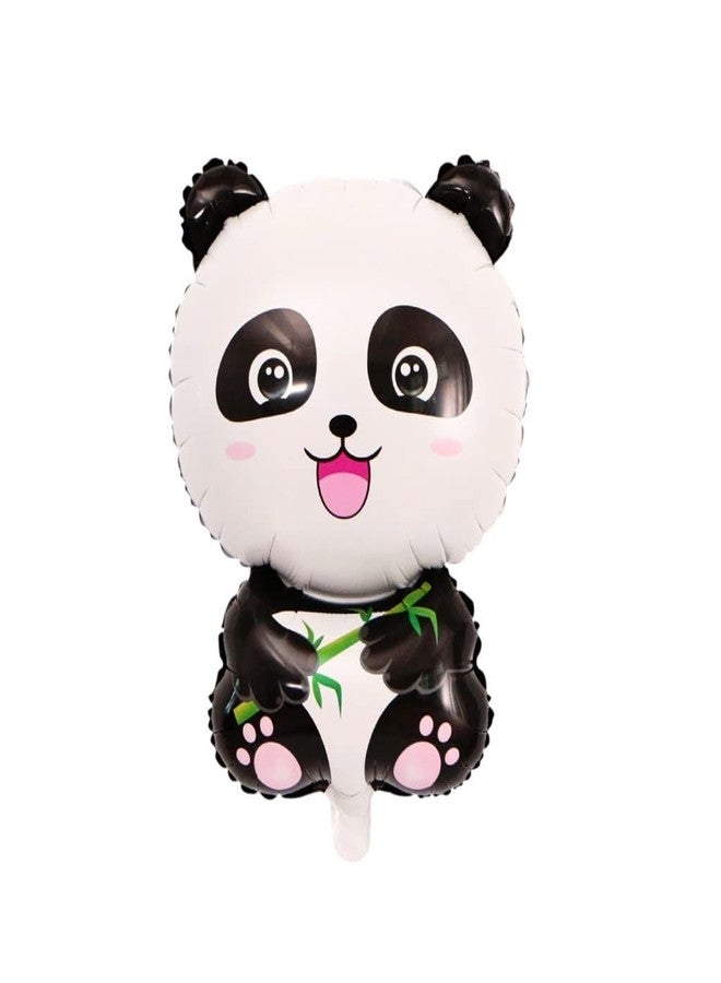 FI - FLICK IN 5 pcs Happy Birthday Panda Theme Decoration Face Foil Star Panda Foil Balloons for Birthday Decoration Items (Pack of 5,Black & White) - Image 3