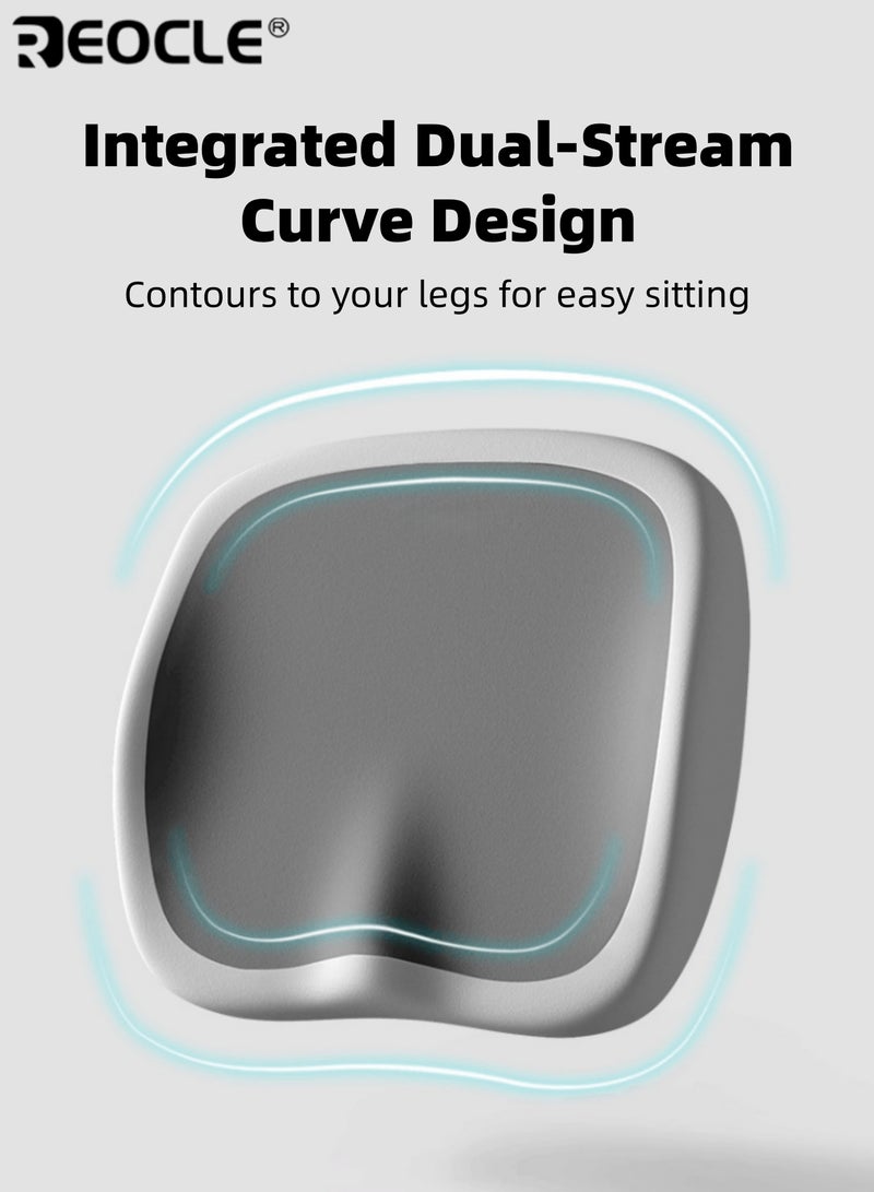 ريوكل وسادة كرسي مكتب مريحة، مصنوعة من إسفنج ميموري فوم يدوم 10 ساعات، مع دعم قطني قابل للتعديل. وسادة مقعد مريحة محمولة مع دعم معزز للورك والخصر، وقاعدة مانعة للانزلاق، مناسبة للمنزل والسيارة والمكتب. - Image 4