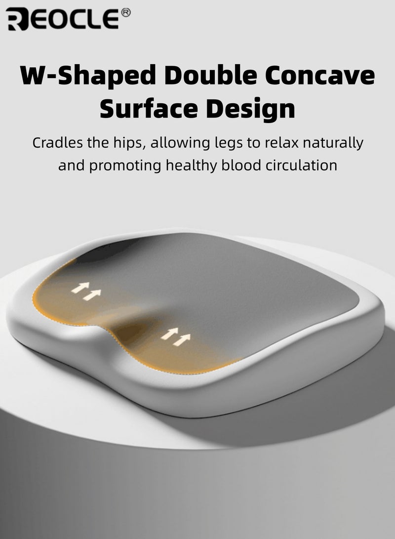 ريوكل وسادة كرسي مكتب مريحة، مصنوعة من إسفنج ميموري فوم يدوم 10 ساعات، مع دعم قطني قابل للتعديل. وسادة مقعد مريحة محمولة مع دعم معزز للورك والخصر، وقاعدة مانعة للانزلاق، مناسبة للمنزل والسيارة والمكتب. - Image 5