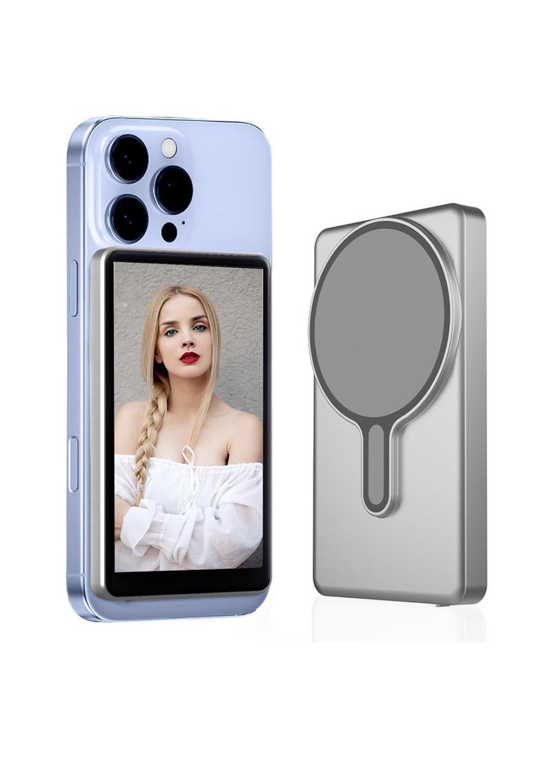 ELTRAZONE Magnetic Phone Vlog Selfie Monitor Screen with Real-Time Mirroring | Portable Wireless Casting Device for Live Streaming, Content Creators  Vloggers | Phone-to-Phone Display Mirror for iOS  Android | No App Needed | Easy Setup | Lightweight Design - Image 1