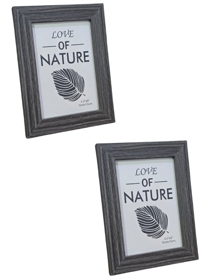 هابي هوم 2 قطعه إطار صور 9×13 سم – لتعليق الصور على الحائط أو الطاولة، تصميم كلاسيكي متين يناسب المنزل والمكتب، يعرض صور مقاس 3.5×5 بوصة مع الحافة أو 9×13 سم بدونها - Image 1