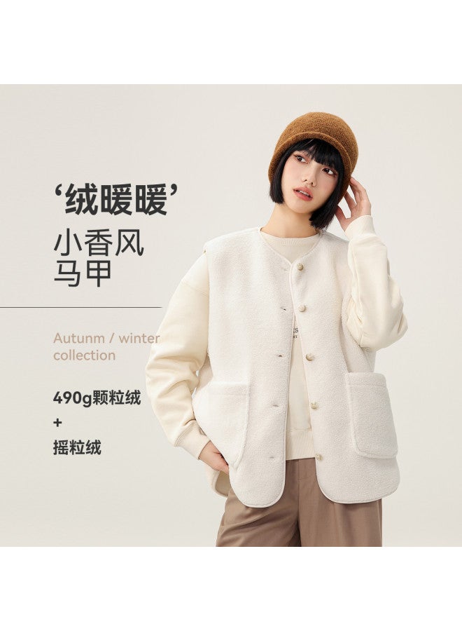 Flying in the snow Women's Sherpa Vest Fashion Casual 2025 Fine Skin-friendly Women's Short Sleeveless Jacket - Image 2