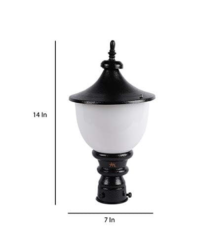 Areezo Areezo Black Colour Waterproof OutdoorExteriorMain Gate Light for Home Decoration Bulb not Included Pack of1  - Image 2