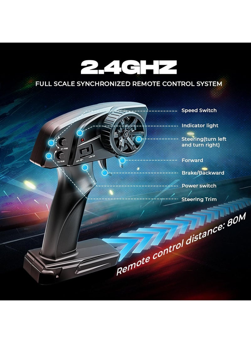 High-Speed RC Car 1:16 Scale 40km/h, 4WD Off-Road Remote Control Vehicle with 2.4GHz, 2×1500mAh Batteries - All-Terrain for Grass, Sand & Gravel. - Image 5