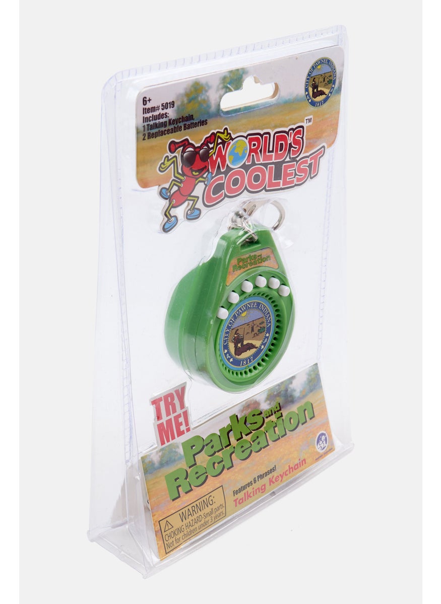 Super Impulse - Worlds Coolest Parks And Recreation Talking Keychain, Green - Image 1