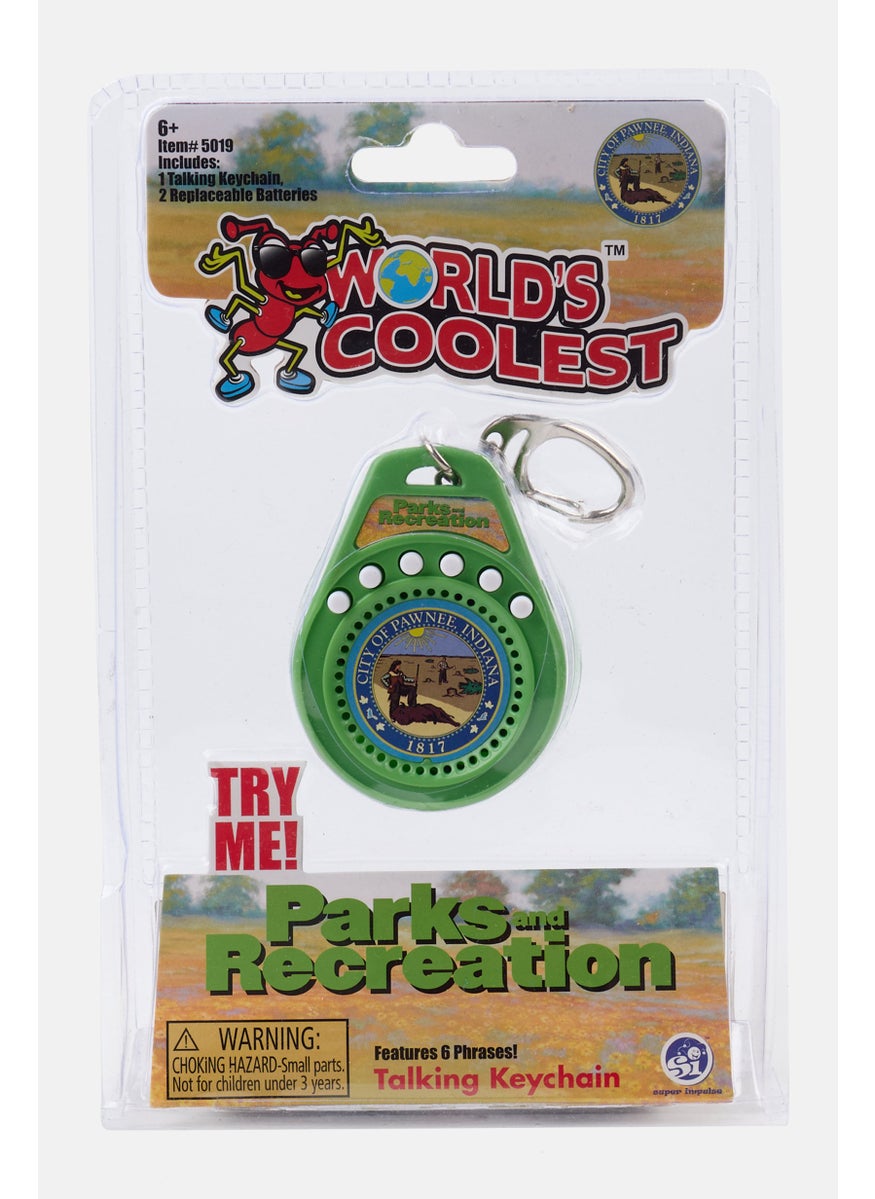 Super Impulse - Worlds Coolest Parks And Recreation Talking Keychain, Green - Image 1