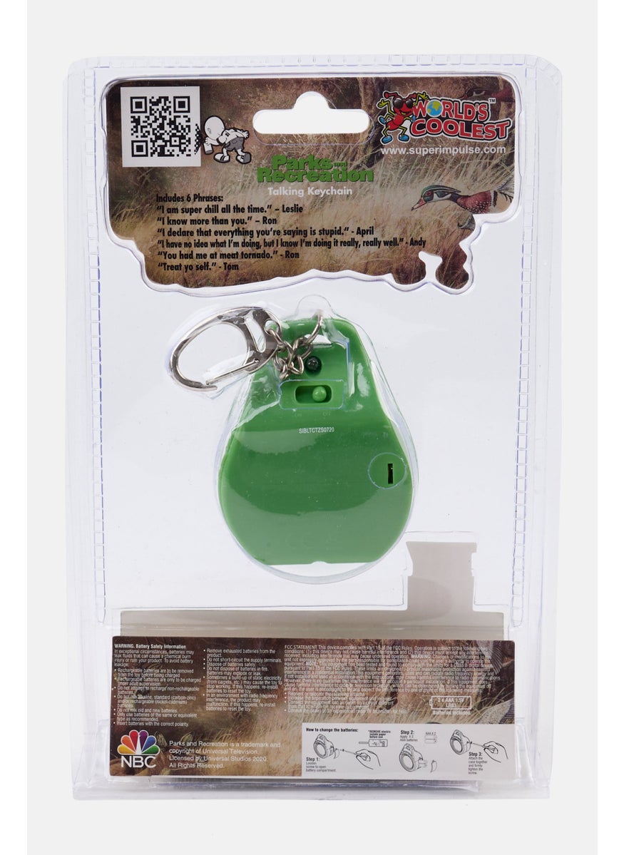 Super Impulse - Worlds Coolest Parks And Recreation Talking Keychain, Green - Image 1