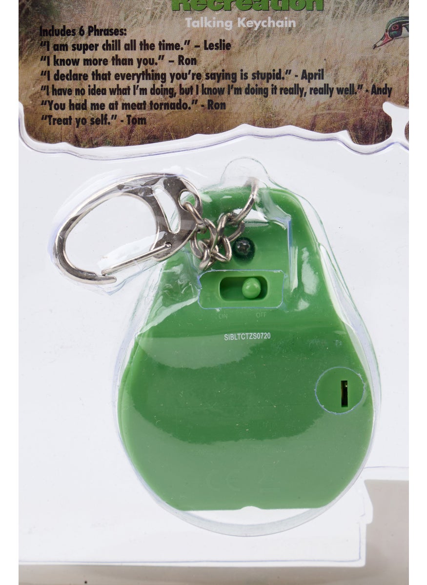 Super Impulse - Worlds Coolest Parks And Recreation Talking Keychain, Green - Image 1