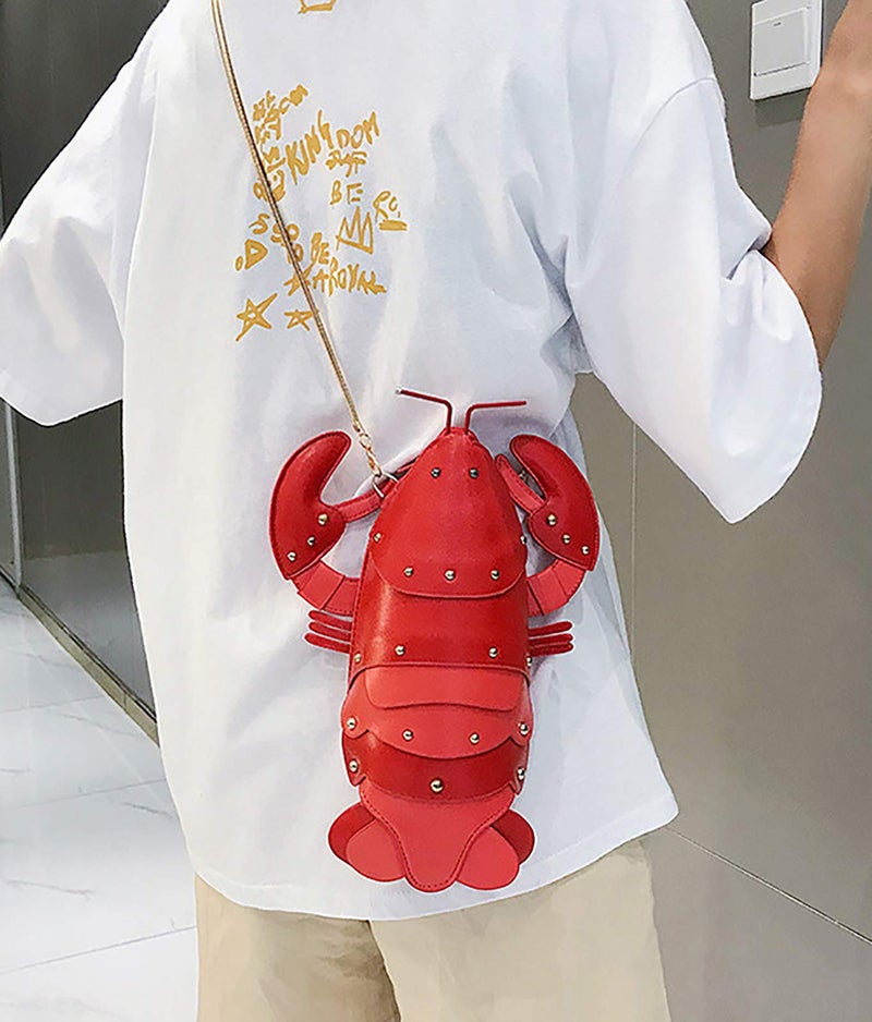 QZUnique Crayfish Shape Handbag Novelty Animal Shaped Purse Crossbody Bag Detachable Shoulder Bag for Women Girl - Image 4