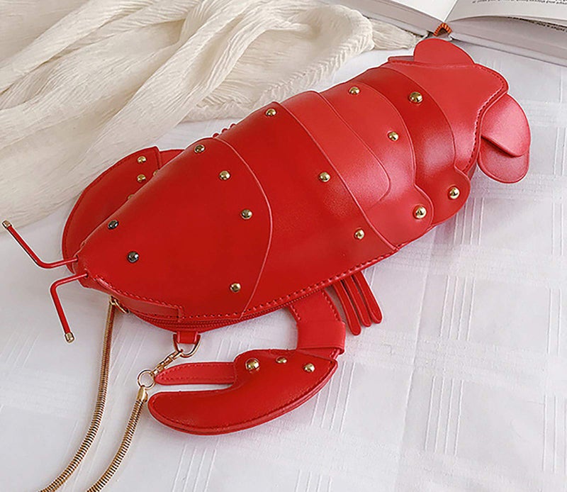 QZUnique Crayfish Shape Handbag Novelty Animal Shaped Purse Crossbody Bag Detachable Shoulder Bag for Women Girl - Image 5
