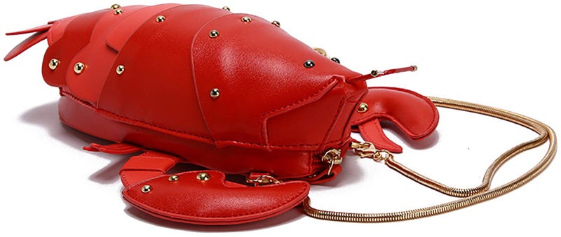QZUnique Crayfish Shape Handbag Novelty Animal Shaped Purse Crossbody Bag Detachable Shoulder Bag for Women Girl - Image 1
