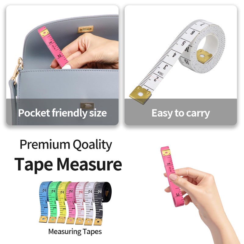 Yolistar BoAn Tape Measure,8 PCS Measuring Tape for Body Fabric Sewing Tailor Cloth,Retractable Soft Sewing Tape Measures,Double Scales Rulers,60-Inch - Image 4
