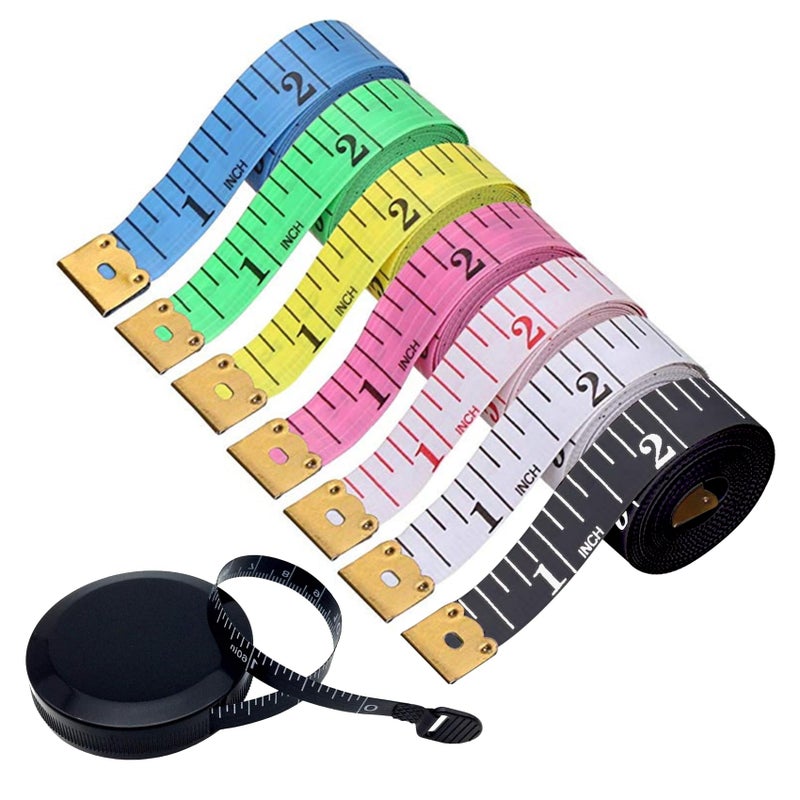 Yolistar BoAn Tape Measure,8 PCS Measuring Tape for Body Fabric Sewing Tailor Cloth,Retractable Soft Sewing Tape Measures,Double Scales Rulers,60-Inch - Image 1
