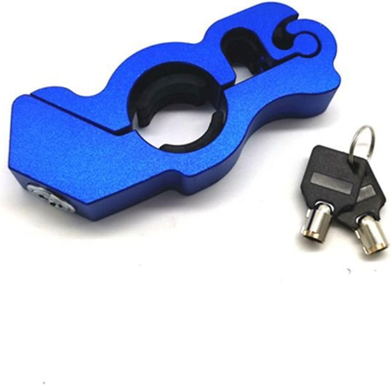 Motorcycle Handlebar Lock Aluminum Alloy Anti Theft Motorcycles Scooters Bike Alarm Brake Handlebar for Easy Storage & Transporting,Blue
