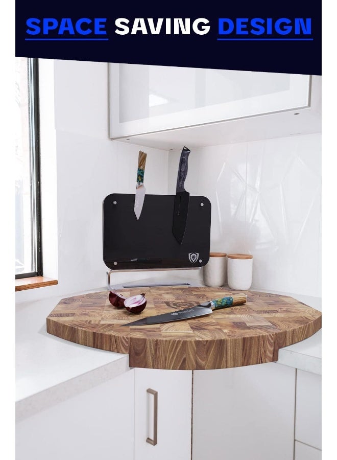 Dalstrong Corner Counter Cutting Board - Tight-Grain Teak Wood - Counter Space Saving Design - Extra Large (24" x 18" x 2.2")  - Image 5
