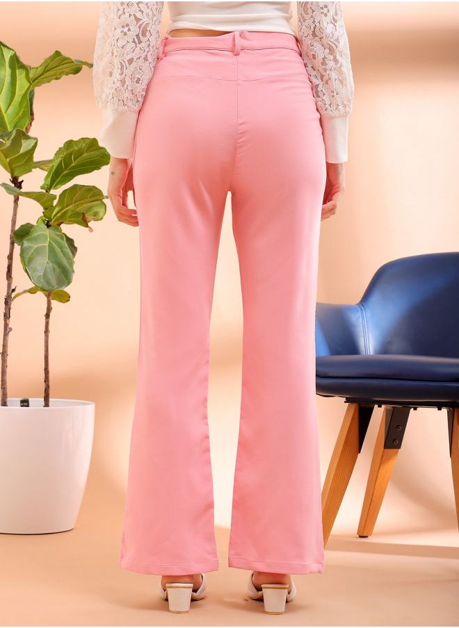 Freehand Women Bootcut Solid Mid-Rise Pants  - Image 2