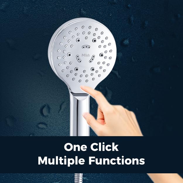 Mila India MILA Cliq Hand Shower MBHC0203CM Hand Shower with Chrome Hand Shower Multi Function RainMistMassageMixed SprayMixed Spray 120mm Hose 15 metres - Image 5