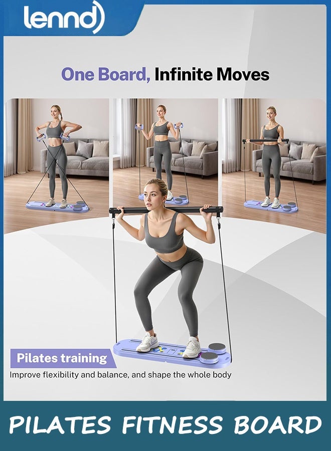 LENND Portable Pilates Reformer Machine for Home Gym - Foldable Pilates Reformer Equipment with Timer, 7-in-1 Multi-Purpose Portable Pilates Reformer，Board with Abdominal Core Trainer & Full Body Workout | Professional Pilates Equipment for Men/Women - Image 4