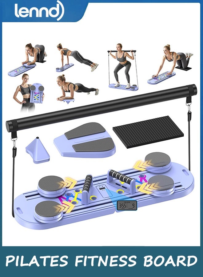 LENND Portable Pilates Reformer Machine for Home Gym - Foldable Pilates Reformer Equipment with Timer, 7-in-1 Multi-Purpose Portable Pilates Reformer，Board with Abdominal Core Trainer & Full Body Workout | Professional Pilates Equipment for Men/Women - Image 1