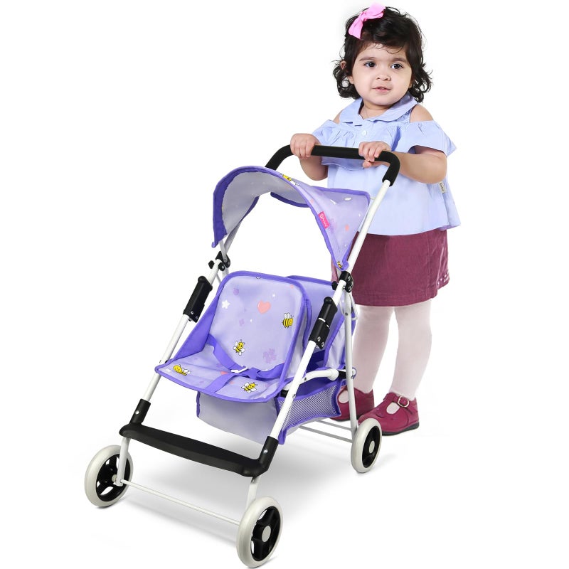 Baby Doll Collection Anivia Doll Stroller Heart Design Gifts for Toddlers and Girls Foldable Doll Stroller DA208 Purple