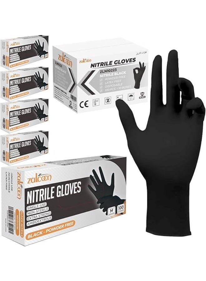 general Nitrile Exam gloves disposable latex free Powder Free Chemical Resistance Disposable Gloves for Medical Exam, Home, Cleaning, Food Prep, Food safe and Non-Sterile (5 Pack x 100 Pieces) Medium - Image 1