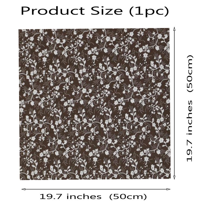 OZXCHIXU 7PCS/lot Coffee Series Floral Cotton Fabric Quilting Patchwork Fabric Fat Quarter Bundles for Scrapbooking, Cloth Sewing, DIY Crafts, Handmade Bags, Pillows - 19.7X19.7inches - Image 4