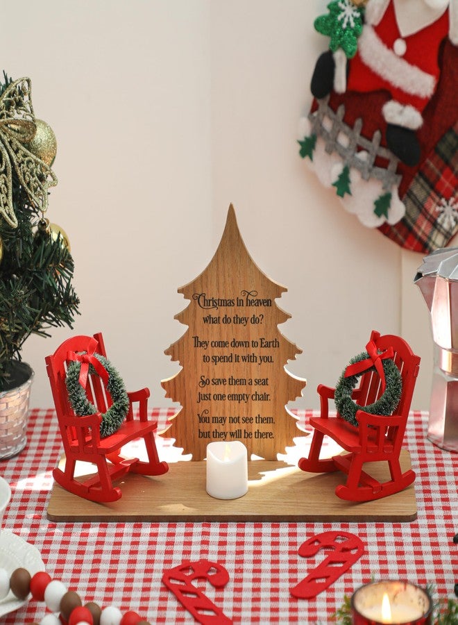 WODOHOLO زينة عيد الميلاد في الجنة، هدية تذكارية، حاملات شموع، كرسي هزاز، زينة "احجز مقعدًا"، هدية تذكارية، ديكور عيد الميلاد - Image 4