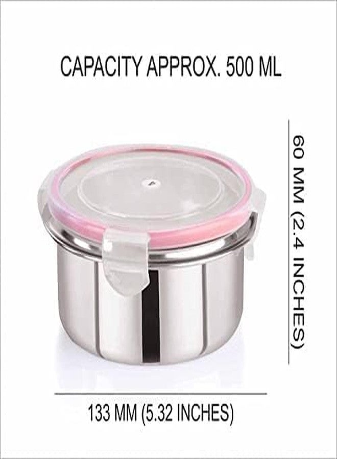 ODMART Stainless Steel Leak Proof Click & Seal Tiffin Container | Airtight Lunch Box for Office, School & Travel | Rust-Free, Easy Grip, Compact Food Storage (500ml) - Image 2