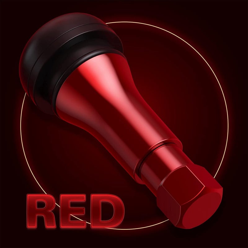 CKAuto TR413AC Red Chrome Rubber Snap-in Tire Valve Stems (5 Pack) - Image 2