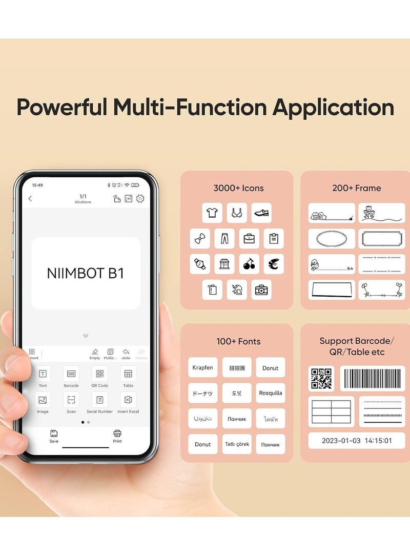 NIIMBOT B1 2 Inch Label Maker with 1 Roll Free Tape 2 inches Width Business Price Gun Thermal Label Printer Shipping Label Tag Writer for Home Office Organization Commercial Use - Image 4