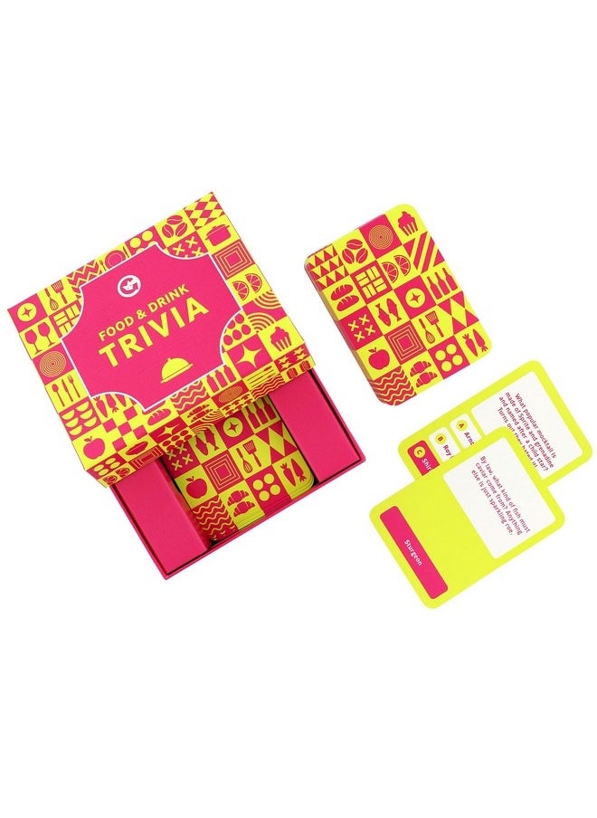 Games Food & Drink Trivia Card Game | Get Ready For The Ultimate Foodie Face-Off And Test Your Culinary Knowledge With Our Gastronomic Quiz | Great For Parties | 2+ Players | Ages 14+