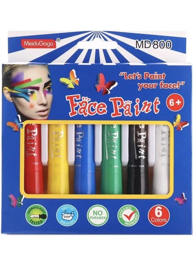 ميدو جاجا MD800 طقم أقلام تلوين الوجه 6 ألوان متعدد الألوان 6 قطع - Image 1