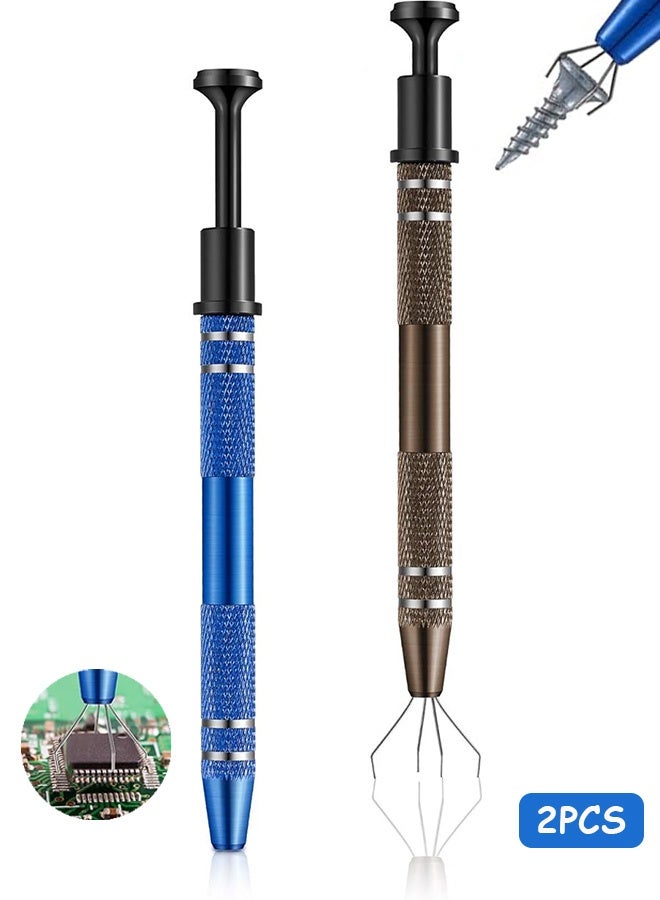 Photon 2 Pcs 4 Claw Pick up Tool, 4 Claw Pick up Tool Piercing Ball Grabber 4 Prongs Jeweler's Pickup Holder Grabber Claw for Ic Chips Electronic Component Nail Clamping Gem - Image 1
