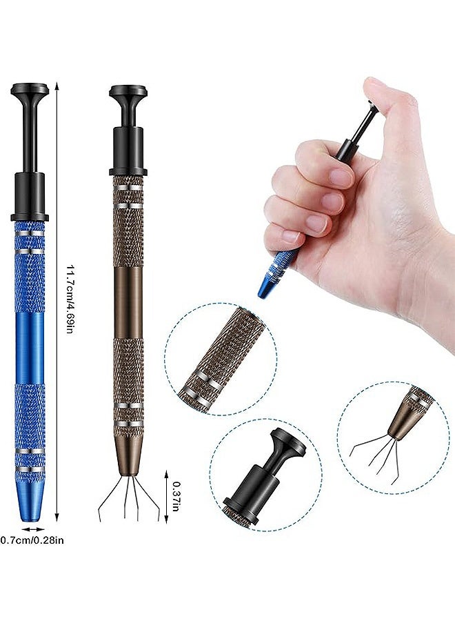 Photon 2 Pcs 4 Claw Pick up Tool, 4 Claw Pick up Tool Piercing Ball Grabber 4 Prongs Jeweler's Pickup Holder Grabber Claw for Ic Chips Electronic Component Nail Clamping Gem - Image 2