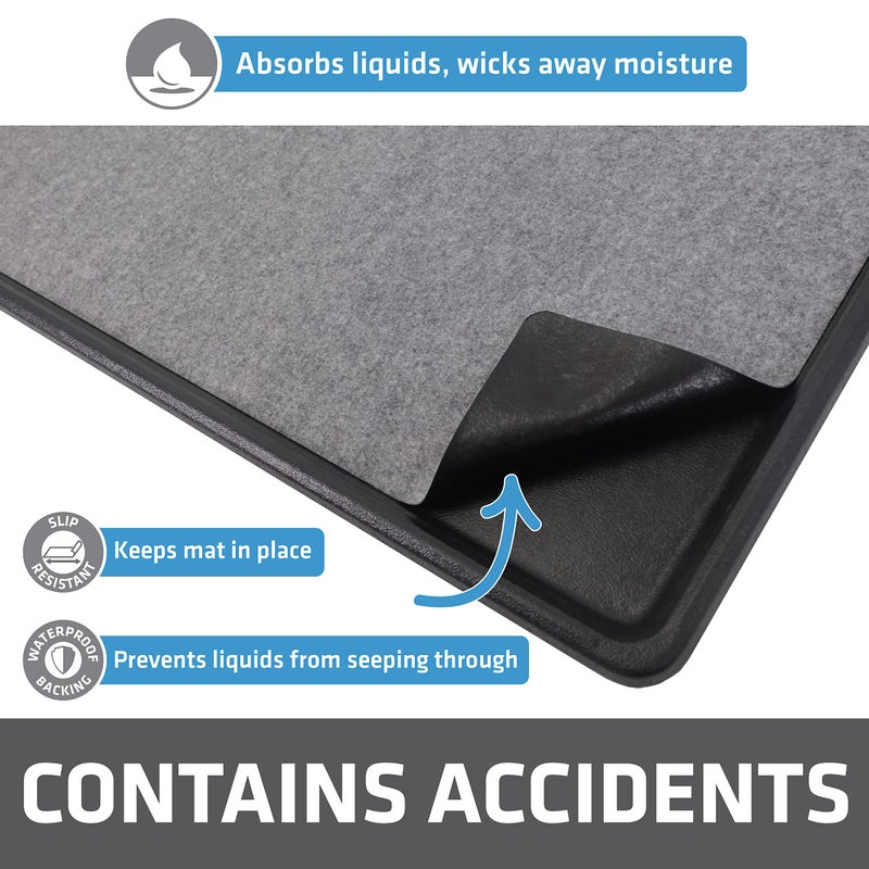 Drymate Dog Crate Mat Liner, Absorbs Urine, Waterproof, Non-Slip, Washable Puppy Pee Pad for Kennel Training - Use Under Pet Cage to Protect Floors, Thin Cut to Fit Design (USA Made) (LGrey)(29"x50") - Image 3