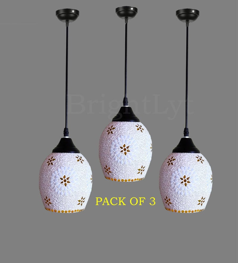 BrightLyt Handcrafted Hanging Lights for Living Room, Hanging Pendant Lamp for Home Decoration, Ceiling Lamps, Hanging Lamp for Hall (Pack of 3) - Image 5