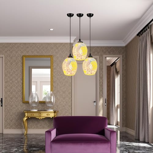 BrightLyt Handcrafted Hanging Lights for Living Room, Hanging Pendant Lamp for Home Decoration, Ceiling Lamps, Hanging Lamp for Hall (Pack of 3) - Image 2