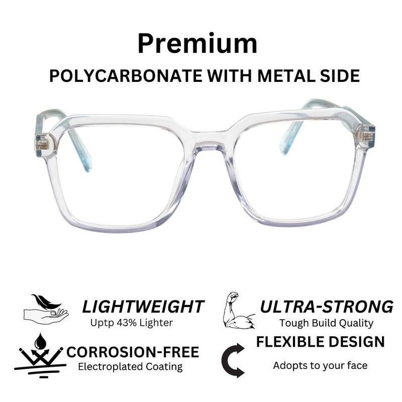 RedEx Trendy Full Rim Oversized Eye Glasses For unisex - Image 2