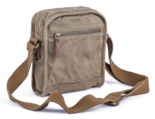 Gootium Small Canvas Cross Body Messenger Bag, Army Green - Image 1