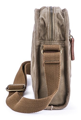 Gootium Small Canvas Cross Body Messenger Bag, Army Green - Image 4