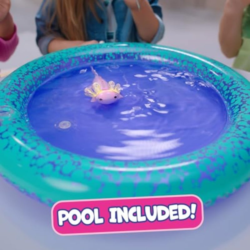Interactive Baby Axolotl with Inflatable Pool, Alix, Swims and Lights Up in Water, Rainbow Lights Tell Your Mood Ages 5+ - Image 5