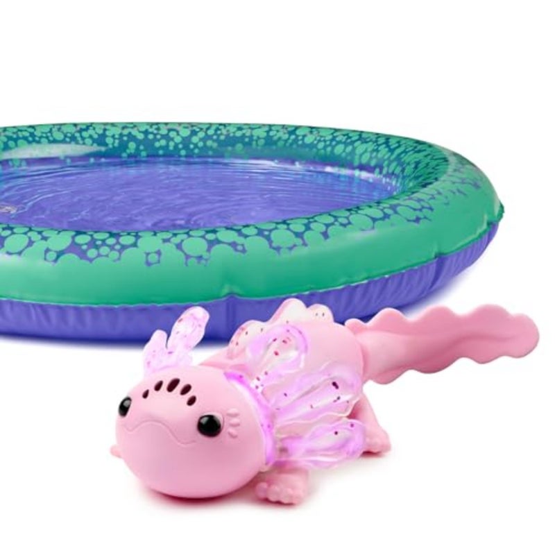 Interactive Baby Axolotl with Inflatable Pool, Alix, Swims and Lights Up in Water, Rainbow Lights Tell Your Mood Ages 5+ - Image 1